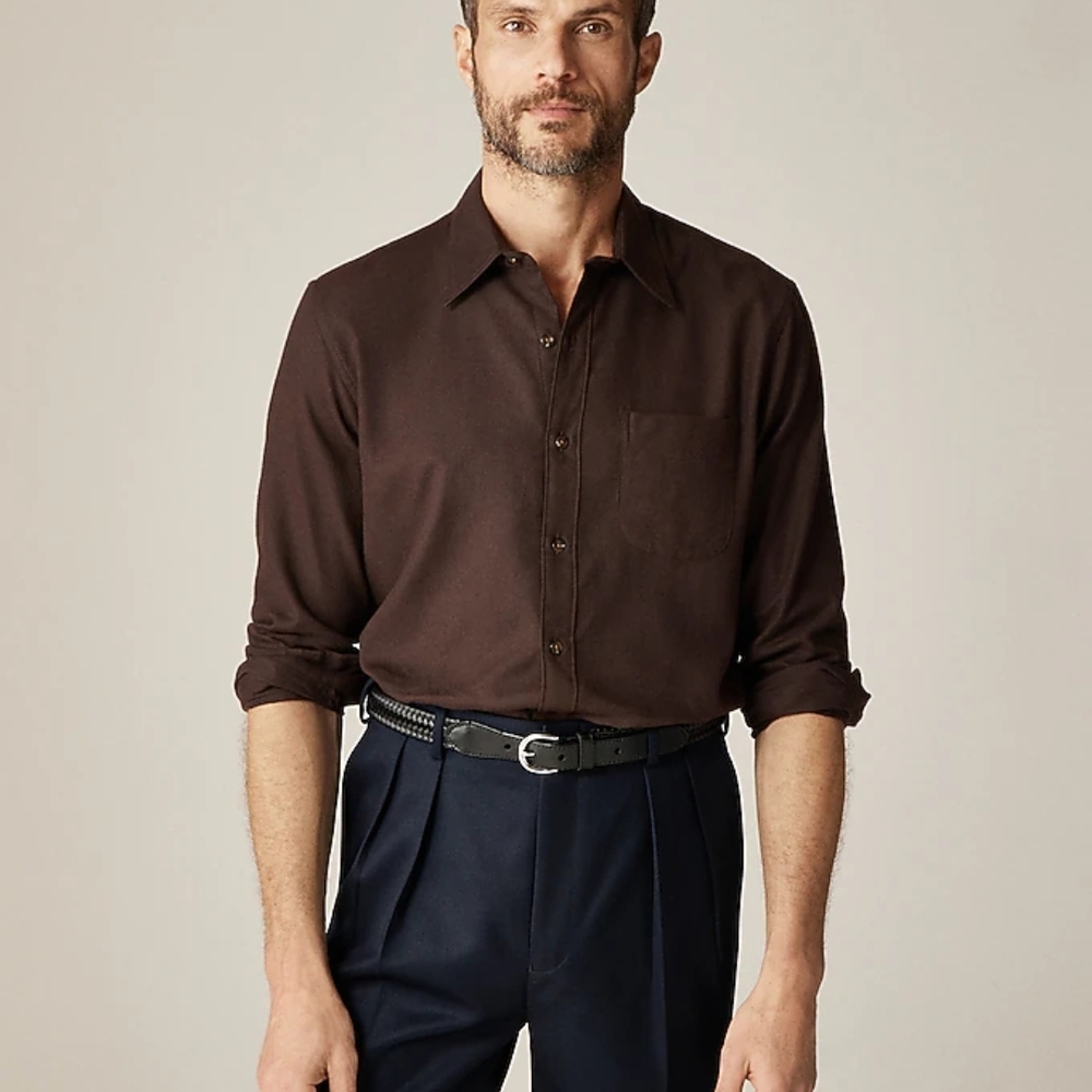J. Crew Men's Shirt Cotton-cashmere blend shirt - Picture 3 of 8